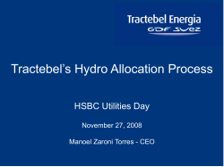 Hydro Allocation Strategy &ndash; HSBC Utilities Day