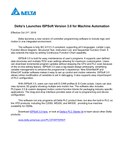 Delta`s Launches ISPSoft version 3.0 for Machine Automation