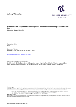 and Suggestion-based Cognitive Rehabilitation - VBN