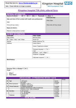 Kingston hospital TIA clinic referral form