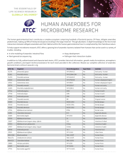 Human anaerobes for microbiome researcH