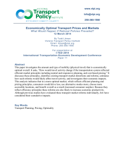 Economically Optimal Transport Prices and Markets