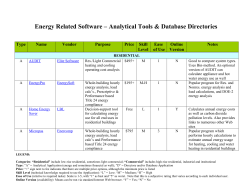 Energy Related Software Tools