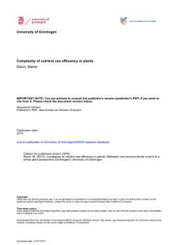 University of Groningen Complexity of nutrient use efficiency in