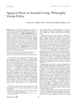 Aging in Place in Assisted Living: Philosophy Versus Policy