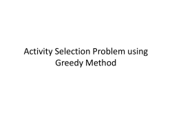 Activity Selection Problem using Greedy Method