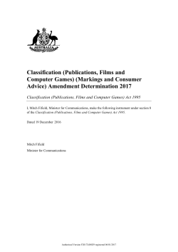 Classification (Publications, Films and Computer Games)
