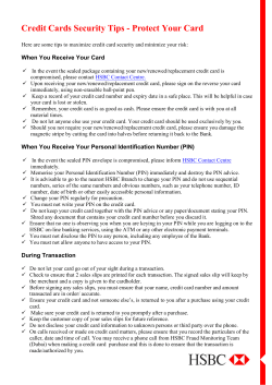 Credit Card Security Tips