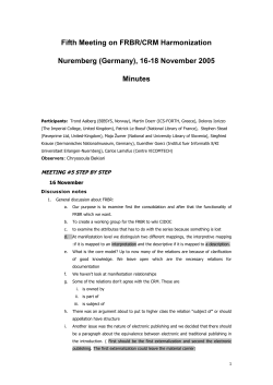 Fourth Meeting on FRBR/CRM Harmonization