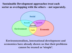 Sustainable Development approaches treat each sector as
