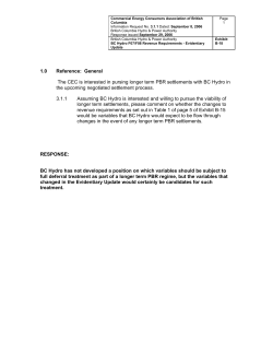 BC Hydro > Responses to Commercial Energy Consumers of BC
