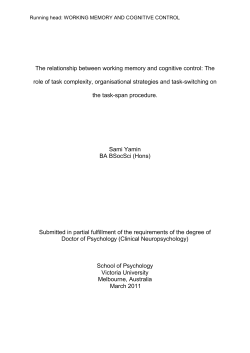 The relationship between working memory and cognitive control