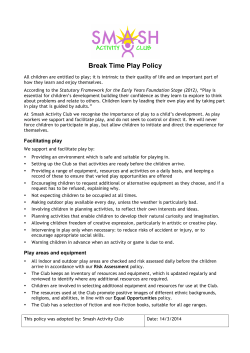 Break Time Play Policy