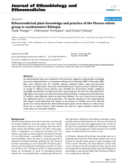 Ethnomedicinal plant knowledge and practice of the Oromo ethnic