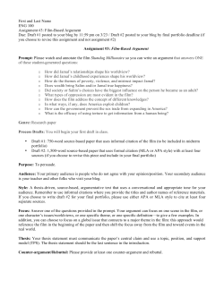 First and Last Name ENG 100 Assignment #3: Film