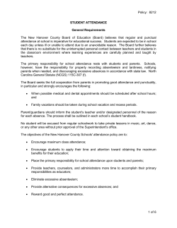 NHCS Attendance Policy 8212 - New Hanover County Schools