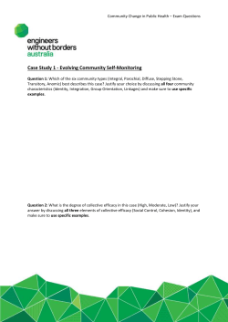 Case Study 1 - Evolving Community Self