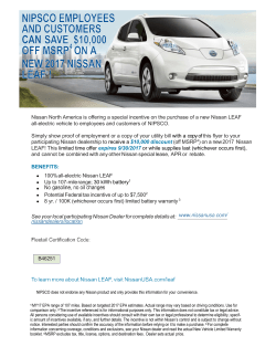 Nissan North America is offering a special incentive