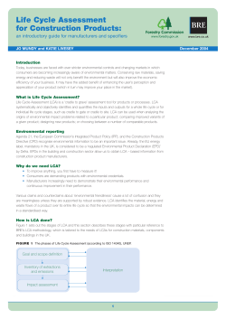 Life Cycle Assessment for Construction Products