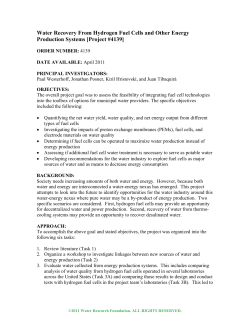 Water Recovery From Hydrogen Fuel Cells and Other Energy