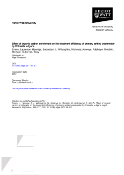 Heriot-Watt University Effect of organic carbon enrichment on the