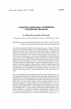 Analytical Applications of Inhibition of Enzymatic Reactions