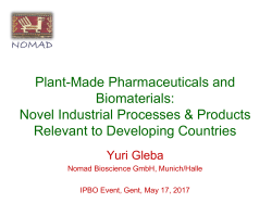 Plant-Made Pharmaceuticals and Biomaterials - IPBO | VIB