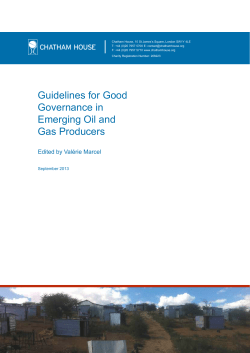 Guidelines for Good Governance in Emerging Oil and Gas Producers