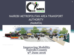 Improvement in mobility within Nairobi County