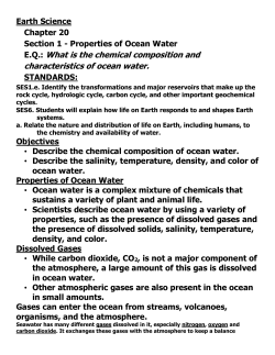 EQ: What is the chemical composition and characteristics of ocean