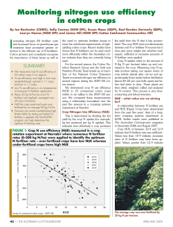 Monitoring nitrogen use efficiency in cotton crops