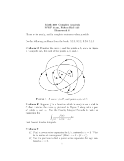 Math 460: Complex Analysis MWF 11am, Fulton Hall 425 Homework