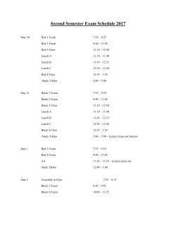 Second Semester Exam Schedule 2017