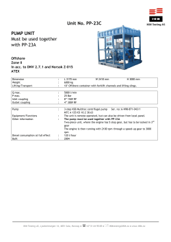 Unit No. PP-23C PUMP UNIT Must be used together with PP-23A