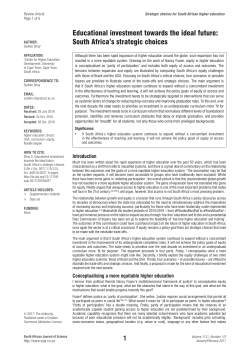 Educational investment towards the ideal future: South Africa`s