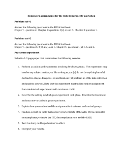 Homework assignments for the Field Experiments Workshop