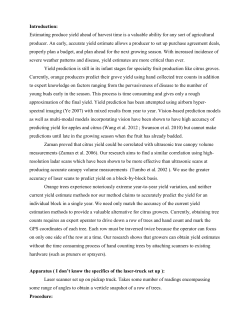 Introduction: Estimating produce yield ahead of harvest time is a