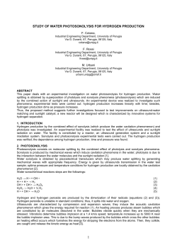 study of water photosonolysis for hydrogen production