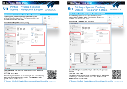 IT Services Help Desk Printing &ndash; Kyocera Finishing Options &ndash; Hole