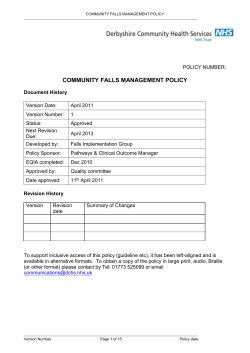 Policy for use in Community Servicesl