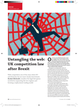 Untangling the web: UK competition law after Brexit