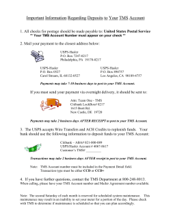 IMPORTANT INFORMATION FROM THE USPS AND HASLER, INC