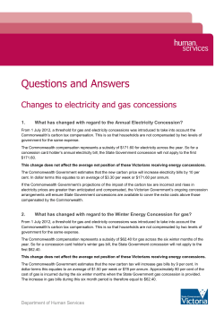 Changes to electricity and gas concessions