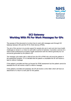 Sending A Referral To Fit For Work Service - SCI
