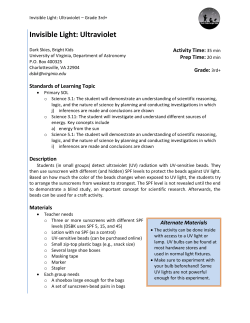 Invisible Light: Ultraviolet