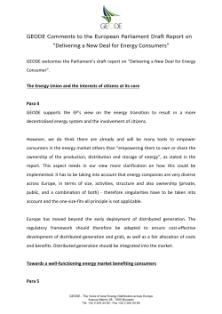 Delivering a New Deal for Energy Consumers