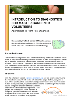 Introduction to Diagnostics for Master Gardener