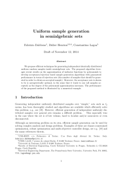 Uniform sample generation in semialgebraic sets