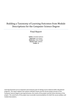 Building a Taxonomy of Learning Outcomes from Module