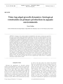 Time-lag algal growth dynamics: biological